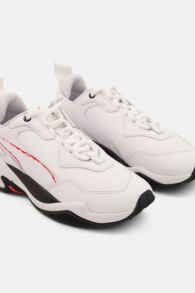 Puma Kids Boy Lace Up Running Shoe, White Combo