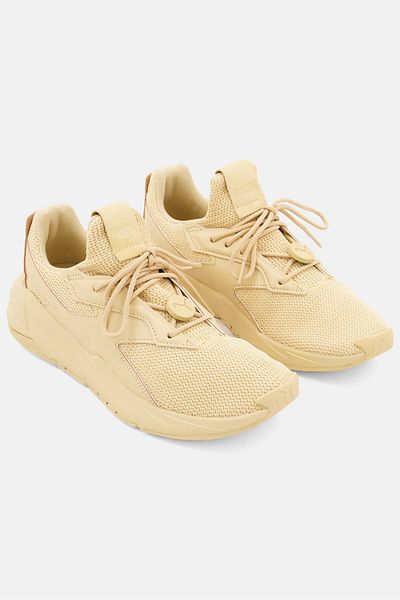 Puma Women Fier Nitro Tonal Lace Up Outdoor Sport Shoes, Beige