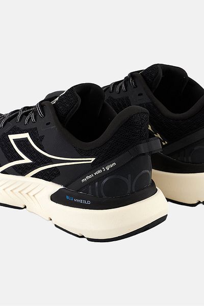 Diadora Kids Girl Mythos Blushield Volo 3 Glam Lace Up Shoes, Black Combo