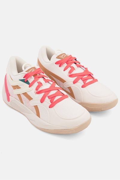 Puma حذاء كرة السلة TRC Blaze Court Lace للرجال، أبيض فاتح