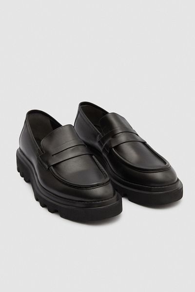 D'S Damat Δερμάτινα Loafer Παπούτσια με Μαύρη Ταινία Λεπτομέρεια
