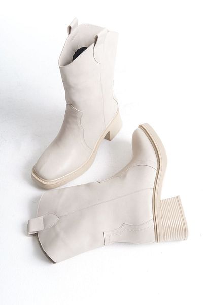 Entella Store Μπεζ καουμπόικες μπότες - Γυναικείες, Blunt Toe