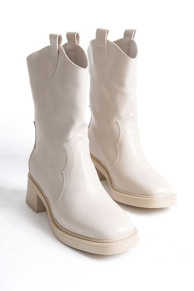 Entella Store Μπεζ καουμπόικες μπότες - Γυναικείες, Blunt Toe