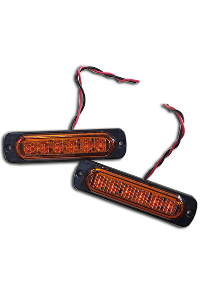 BAYUN 6 LEDLİ MERCEKLİ CAM FLAŞLI LED LAMBA SARI 12/24V