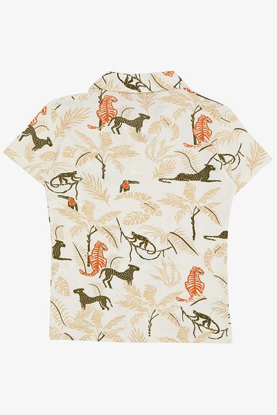Jack Lions Tricou crem băiat 5-14 ani - model pădure și animale