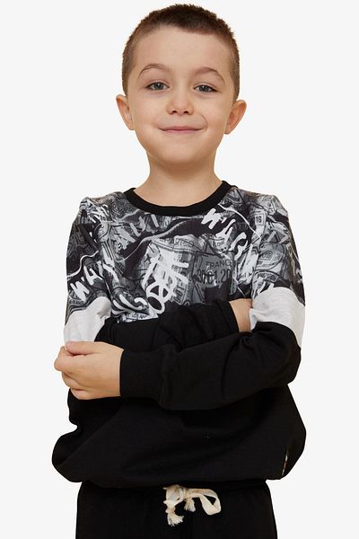 Breeze Hanorac pentru baieti cu model 6-12 ani, negru