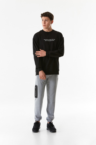 Fulla Moda Κείμενο ανάγλυφο φούτερ με λαιμόκοψη