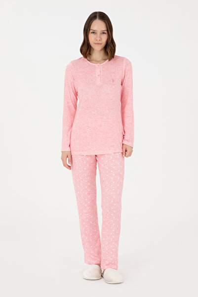 U.S. Polo Assn. Kadın Pembe Pijama Takımı 50302755-VR041