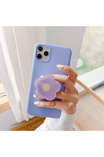 Color Reflect Popsocket Beyaz Çiçek Telefon Tutacağı Şekilli Akrilik Yüzey Parmak Tutucu