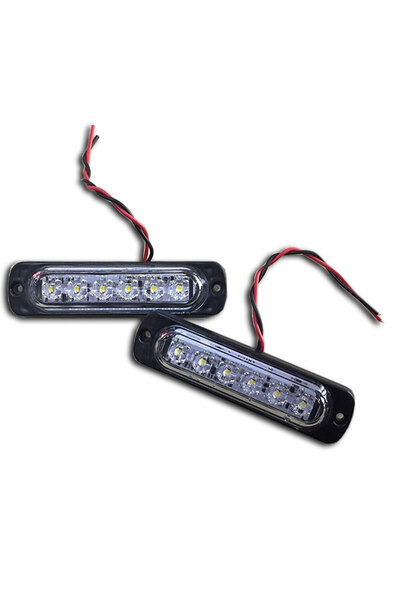 BAYUN 6 LEDLİ MERCEKLİ CAM FLAŞLI LED LAMBA BEYAZ 12/24V