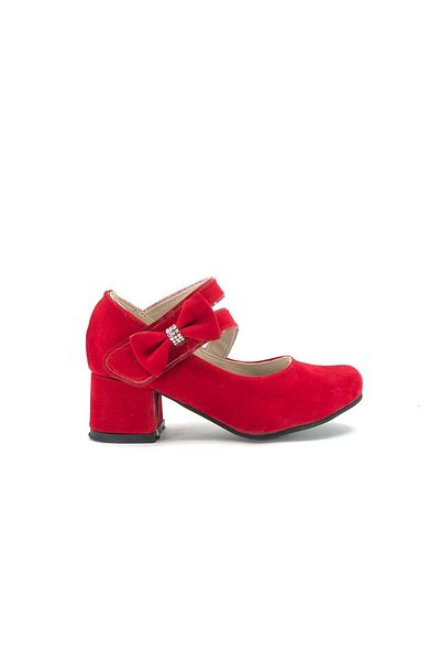 Kids Club Shoes İremsu 7845 Girl's Heeled Shoes - Side Ribbon, RED