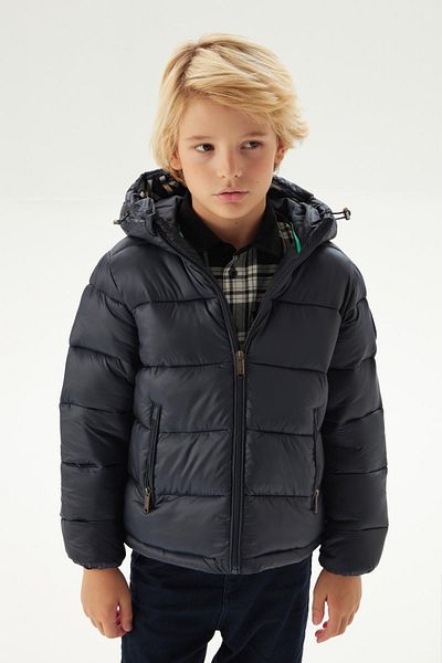 Bikkembergs Bg Store Boy's Navy Blue Coat 23Fw0Bk1854
