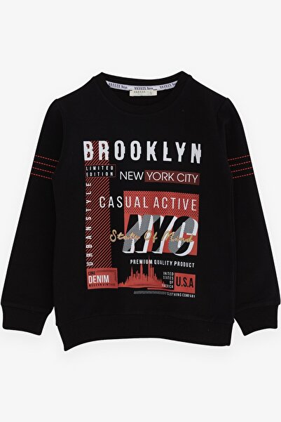 Breeze Світшот для хлопчиків з принтом, 7-12 років, чорний