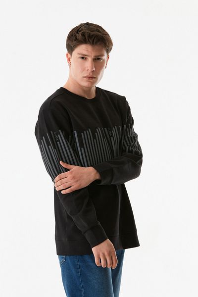 Fulla Moda Φούτερ με στάμπα με λαιμόκοψη