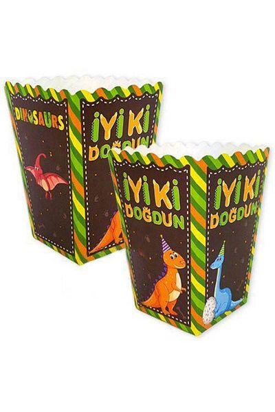 Parti Dükkanım Dinosaur Corn Box 8 Pieces