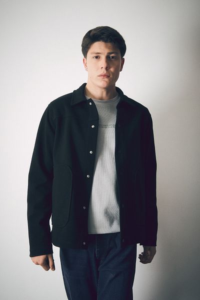 Fulla Moda Basic Pocket Snap Coat
