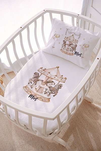 Lilabio İsme Özel 70x120 Park Yatak Ve Anne Yanı Pike Seti Atlıkarınca