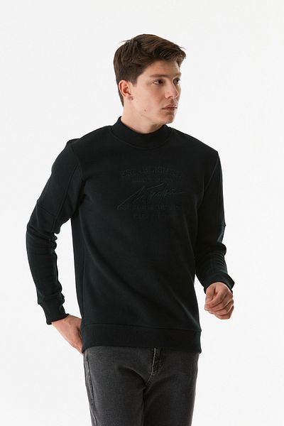 Fulla Moda Φούτερ με κεντημένο γιακά με κείμενο
