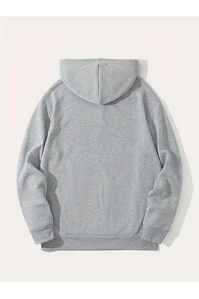 demazstore Men's Unisex Oversized Capped Cotton Sweatshirt - Three Thread, Printed Gray, Card Game-Hoodie