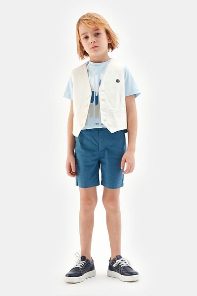 Nebbati Bg Store Boy's Ecru Vest 23Ss0Nb3715