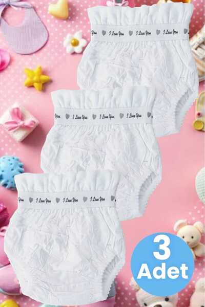 Uniquetrenders Bebek Yıkanabilir Yüksek Emici Pamuklu 3'lü Alıştırma Külodu