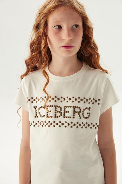 Iceberg Εκρού μπλουζάκι για κορίτσια Bg Store