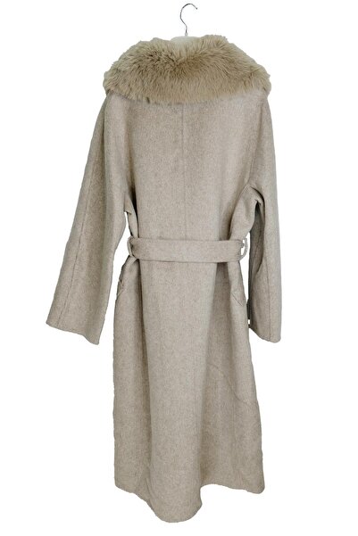 Kayra Premium Wool Fur Double Breasted Button-Up Coat