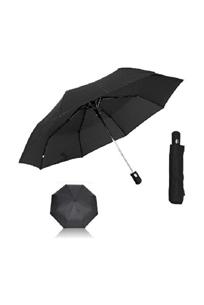 Genel Markalar Full Otomatik Kısa 8 Telli Şemsiye (105-M) Siyah