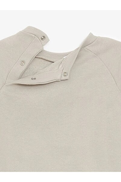 LC Waikiki Lcw Baby Gray Baby Boy Sweatshirt and Sweatpants Set - Crew Neck, Long Sleeve, Printed, Set of 2