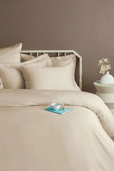 İssimo Home Simply Orchid Beige Cotton Satin Duvet Cover Set Single