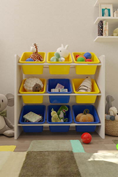 Flinder 9 Sepetli Çok Amaçlı Oyuncak Dolabı Montessori Dolap