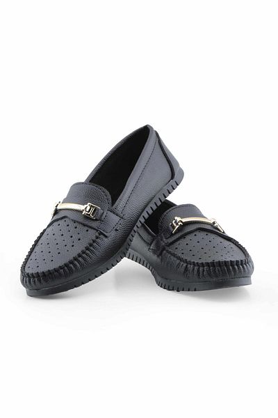 BELİSİA Studded Black Women's Loafer - Accessory Rok Shoes