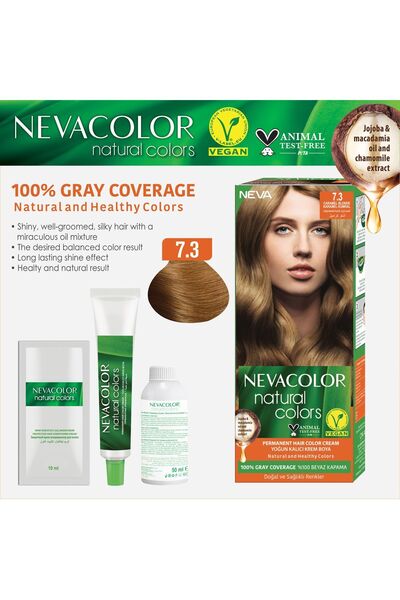 Neva Color Natural Saç Boyası 7.3 Karamel Kumral