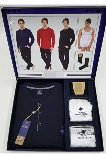 Polo Clup POLO PİJAMA ÇAMAŞIR ATLET TAKIM DAMAT  BOHÇASI ÇEYİZ TAKIMI