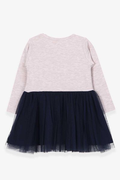 Breeze Girl's Long Sleeve Dress Printed 1.5-5 Years, Beige Melange