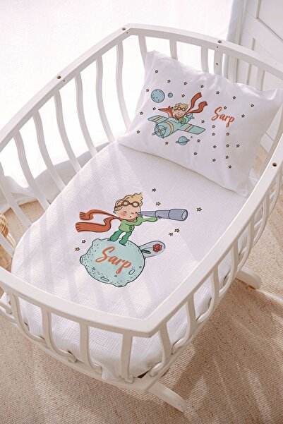 Lilabio İsme Özel 70x120 Park Yatak Ve Anne Yanı Pike Seti Küçük Prens