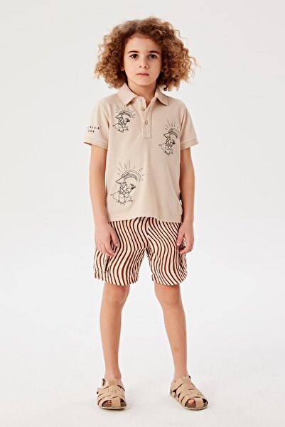 Beverly Hills Polo Club BG Store Erkek Çocuk Bej T-Shirt