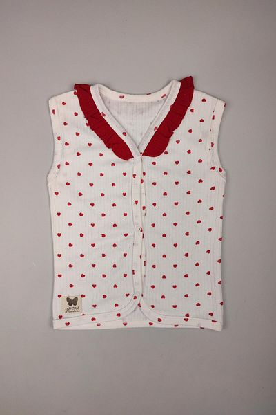 Peki Ypexi Add 5 Baby and Kids Girl Cotton Heart Ruffle Vest and Suede Body - Gift Top 15202