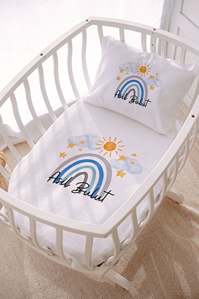 Lilabio İsme Özel 70x120 Park Yatak Ve Anne Yanı Pike Seti Gökkuşağı