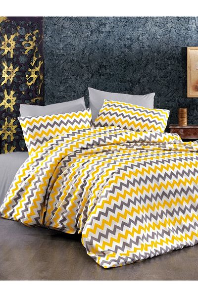 Faiend Cotton Double Duvet Cover Set with Fade-Resistant Anti-Fluffy Fitted Sheets