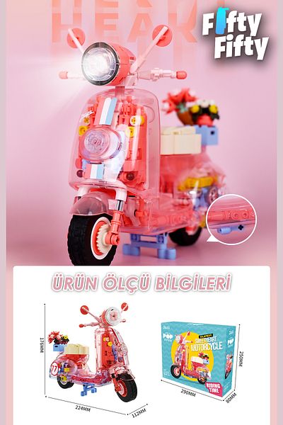Vagonlife Jaki Maker Pop Super Cool Motorcycle -Jk8325-1 (552 Pieces) Toy Building Set