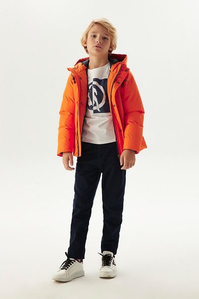 Bikkembergs Bg Store Boy's Orange Coat 23Fw0Bk1931