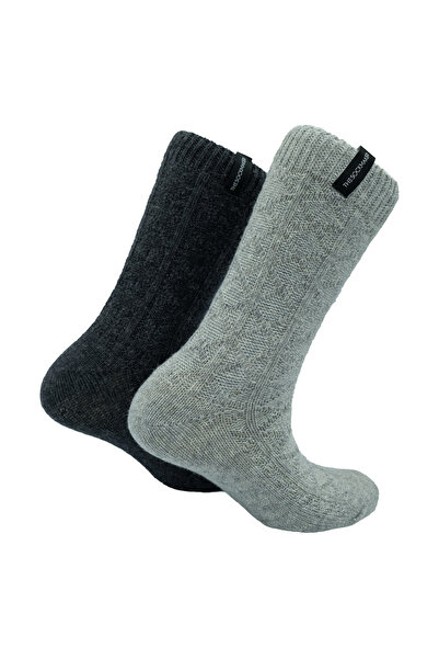 Bambuleyyo Çorap Kadın Şık Bot Çorabı - Yün içerikli - 2'li Paket (Beden 36-41)