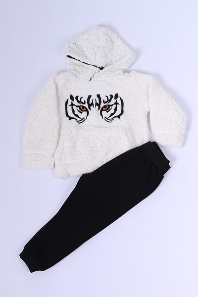 HÇM Boy's Plush Tracksuit Set - Printed Hoodie D30