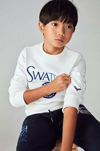 SWATSKY Bg Store Boy's White Sweatshirt 23Pfwsw1560