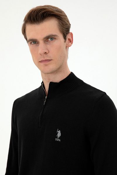 U.S. Polo Assn. Ανδρικό μαύρο πουλόβερ 50293398 -VR046