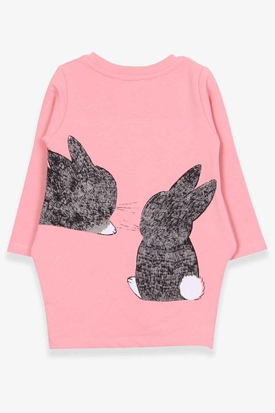 Breeze 1.5-5 Years Girl's Tunic - Rabbit Pattern, Salmon