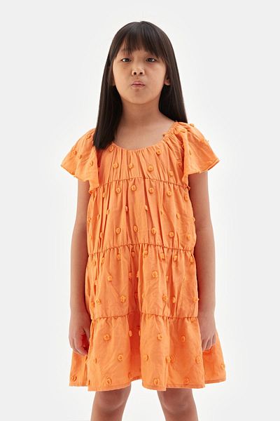 Tyess Rochie portocalie pentru fete Bg Store 23ss0tj4906