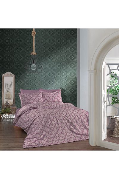Faiend Cotton Double Duvet Cover Set with Fade-Resistant Anti-Fluffy Fitted Sheets