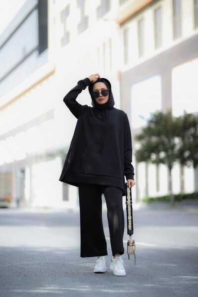 NS Moda Black Hijab Venus Set - Model-527